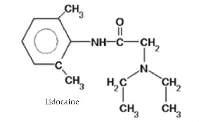 Understanding lidocaine powder dosage: a guide for safe and effective medical procedures 2 Infographic displaying the chemical structure of lidocaine powder and its mechanism of action
