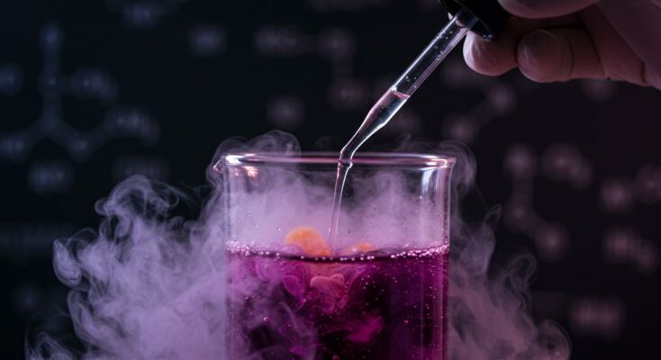 Unlock the secrets of chemical research online: revolutionary insights await! 3 Scientist conducting chemical research in a high-tech lab, analyzing molecular structures on a computer screen